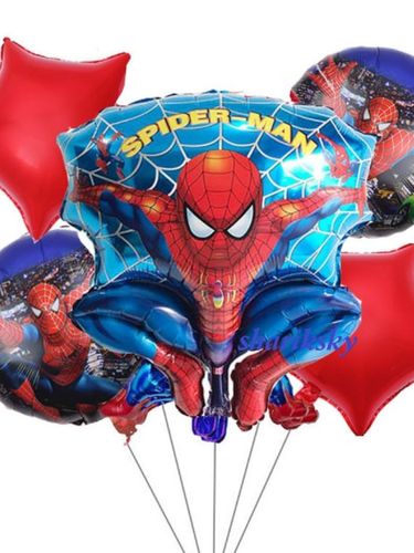 Набор воздушных шаров "Человек-паук", 5 шт, Красный/Синий