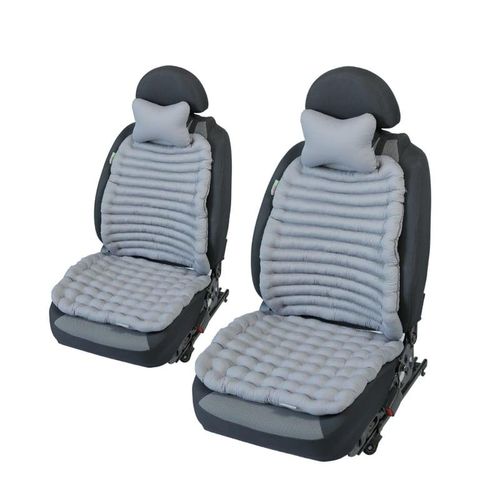 Ортопедические подушки из рисовой шелухи на 2 передних сиденья Ecomfort 3в1 Маленький P-1, Светло-серый