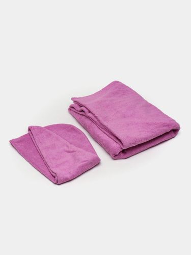 Женское банное полотенце и полотенце для волос Ellos EL-158, 40х28 см, Фуксия
