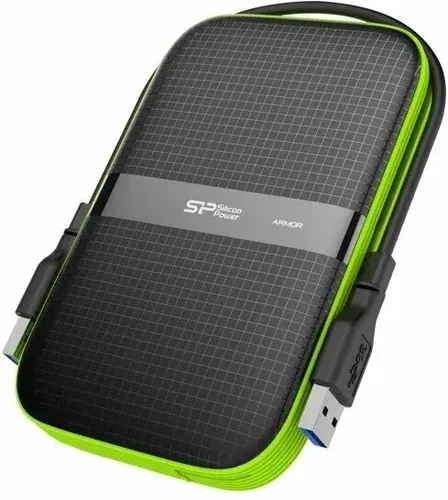 Внешний жесткий диск HDD Silicon Power Armor A-60, Черно-зеленый, 1 TB