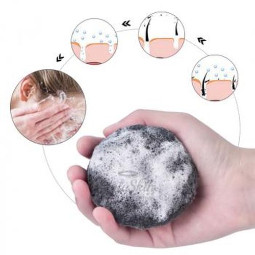 Yuvish uchun sponj IZEZE Charcoal Konjac Cleansing Puff, в Узбекистане