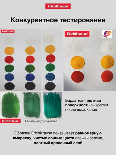 Гуашь Erichkrause Pure Colors, 9 цветов, 20мл, в Узбекистане