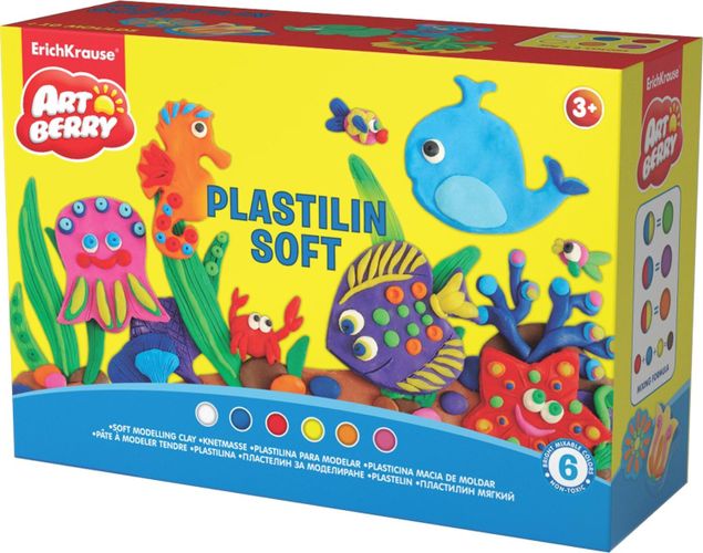 Пластилин мягкий ArtBerry Play in Clay, 6 цветов по 50г