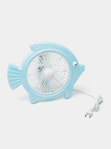 Вентилятор настольный Рыбка с регулировкой скорости обдува, Голубой, купить недорого