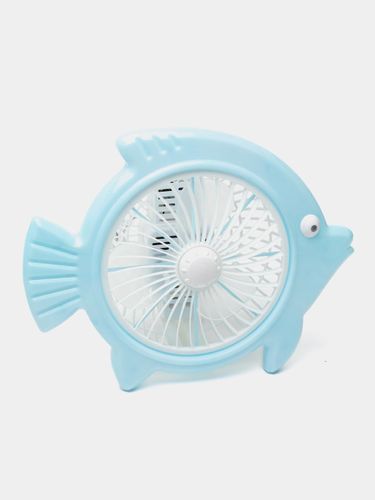 Вентилятор настольный Рыбка с регулировкой скорости обдува, Голубой
