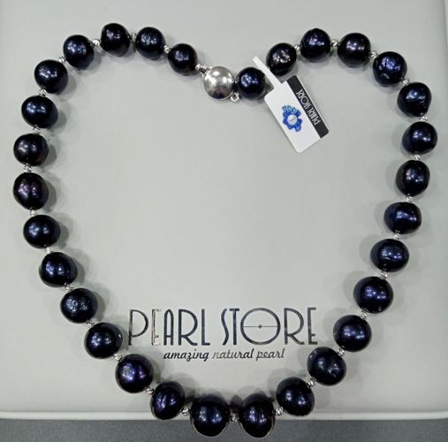 Katta qora marvaridli Black Queen zanjiri PearlStore SH082-B1