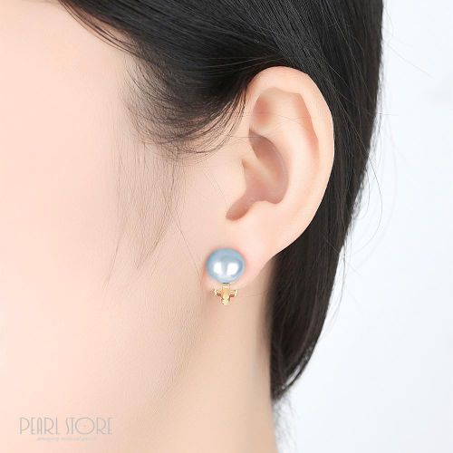 Серьги-клипсы с серым жемчугом PearlStore PGM0033-G1, купить недорого