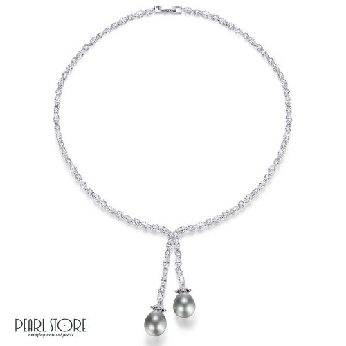 Колье Lasso с серебристым южноморским Shell Pearl PearlStore PGM0087