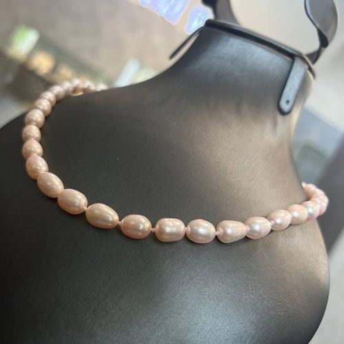 Классическое ожерелье из отборных розовых жемчужин формы Rise PearlStore SH097-P1, купить недорого