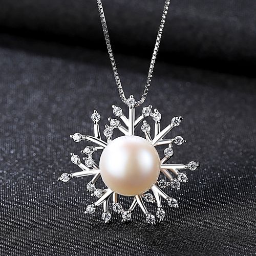 Подвеска Snowflake с белым жемчугом PearlStore PGM0278-W1