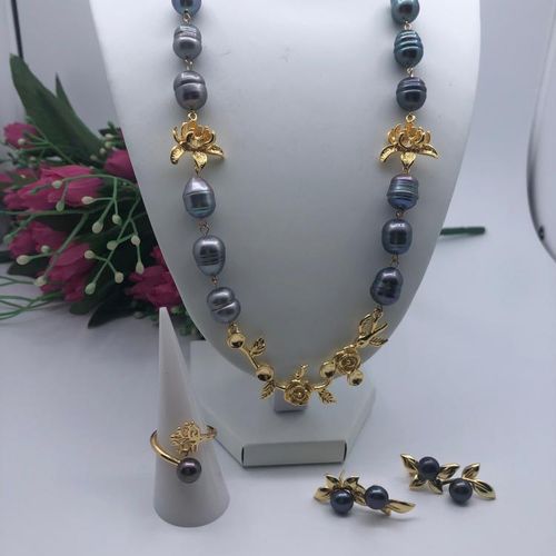 Набор украшений Handmade с черным жемчугом PearlStore DNG-053-B1, купить недорого