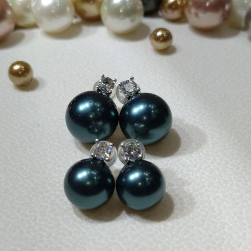 Latofatli ziraklar Peacock Shell Pearl va fianit bilan PearlStore YNA053-B1, купить недорого