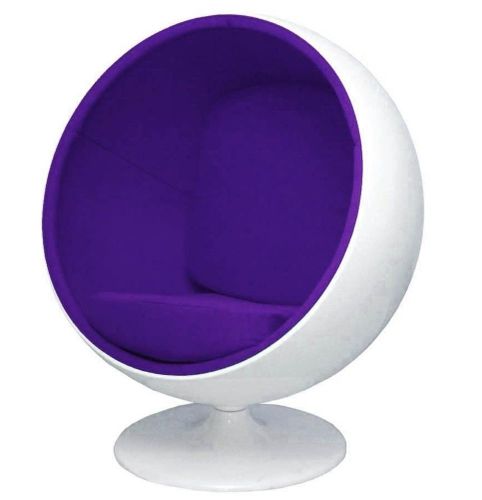 Арт кресло Dafna Ball Chair Y87, Белый-фиолетовый