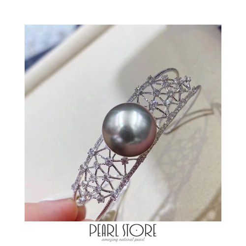 Роскошный серебряный браслет PearlStore BD0018-GR1