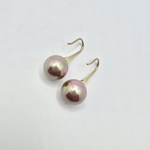 Золотые серьги с французской застежкой и золотым Shell Pearl PearlStore 5TH058-Gl1, купить недорого