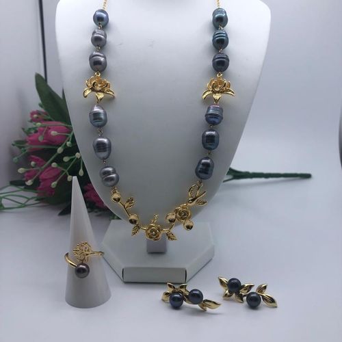 Набор украшений Handmade с черным жемчугом PearlStore DNG-053-B1