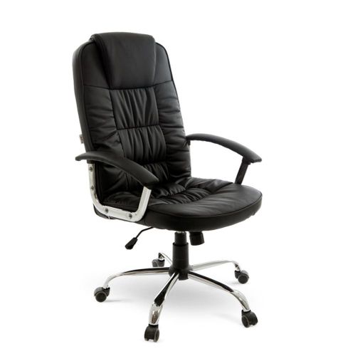 Кресло руководительское Dafna Leo Chrome D68-1-H, Черный, купить недорого