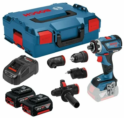 Дрель-шуруповерт Bosch GSR 18V-60 FC+2x5Ah+GFA18E LBoxx, фото