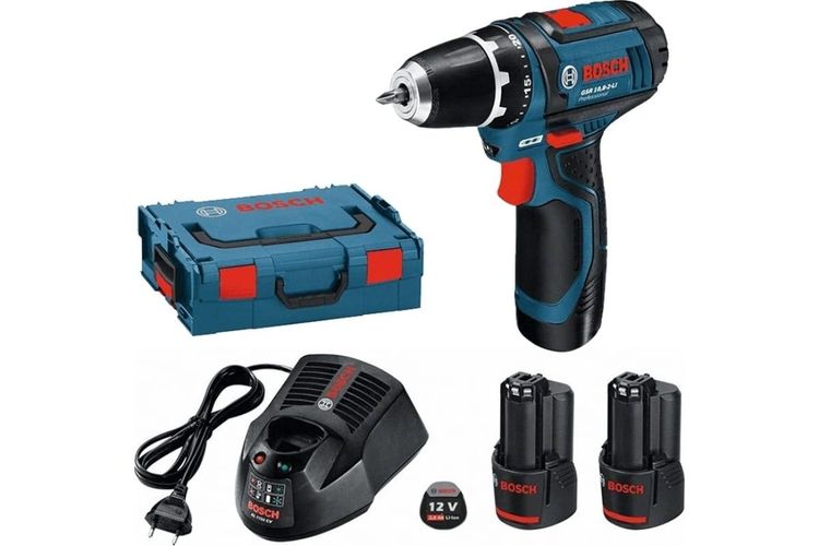 Аккумуляторная дрель-шуруповерт Bosch GSR 12V-15 2x2,0 Ah, в Узбекистане