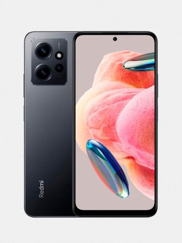 Смартфон Xiaomi Redmi Note 12, Onyx Gray, 6/128 GB + Смарт часы T800 Черный в подарок, купить недорого