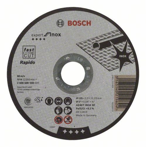 Круг отрезной Bosch Expert for INOX, 125x1 мм