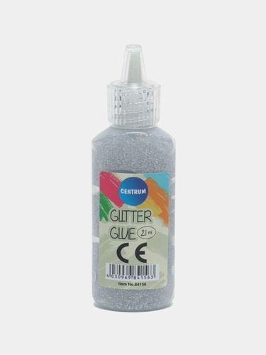 Kлей жидкий с блестками Centrum Glitter Glue, 21 мл, Серебряный