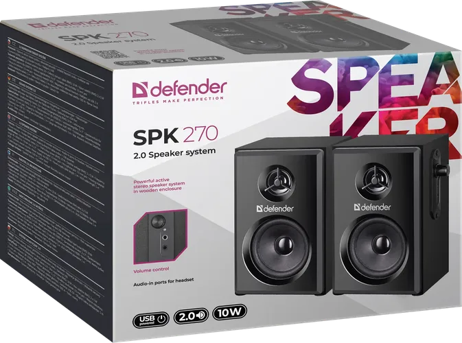 Акустическая система DEFENDER SPK 270, Черный, arzon