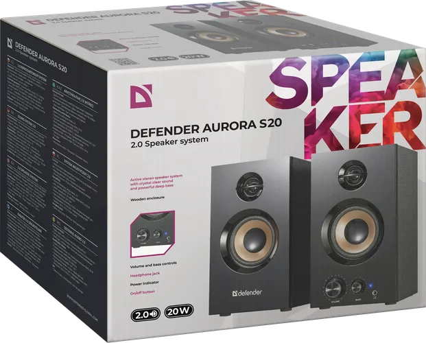 Akustika tizimi DEFENDER AURORA S20, Qora, в Узбекистане