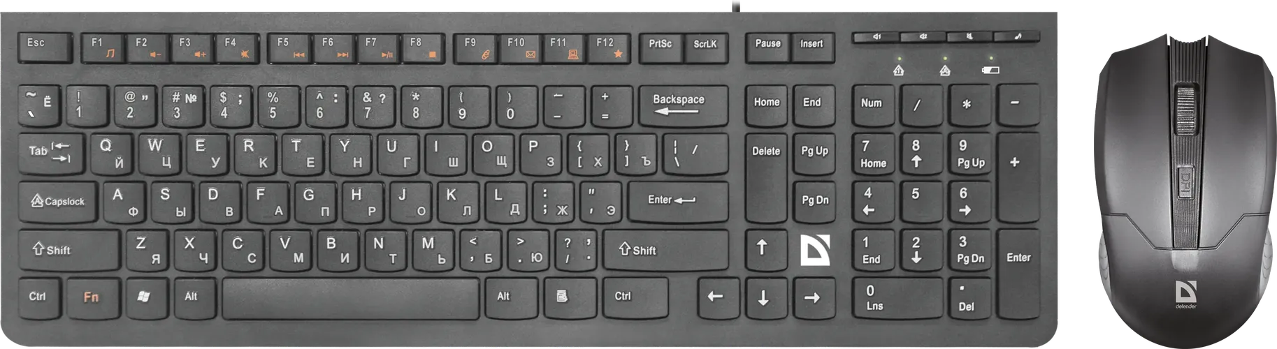 Комплект (мышь + клавиатура) DEFENDER C-775, Черный
