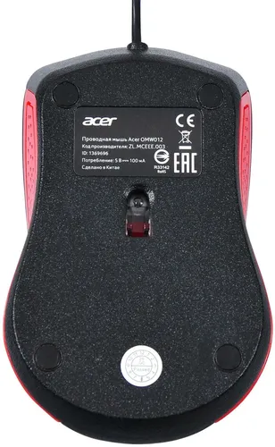 Мышь Acer OMW012, Черно-красный, 6000000 UZS