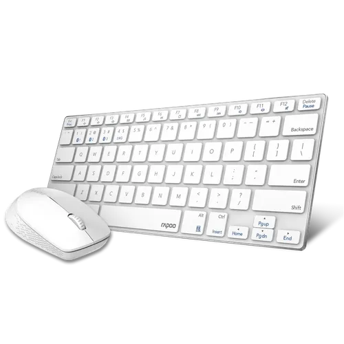 Комплект (мышь + клавиатура) Rapoo 9000M, Белый