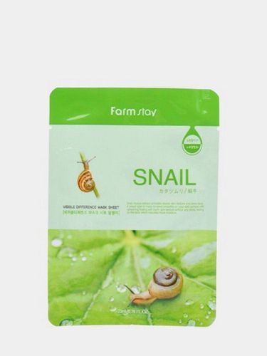 Farmstay Snail yuz uchun matoli niqobi, 3 dona, фото № 4