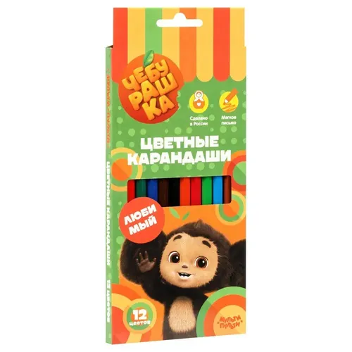 Rangli qalamlar Multi-Pulti Cheburashka, 12 ta rang