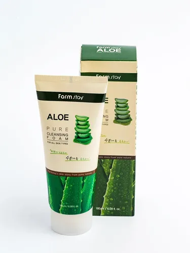 Очищающая пенка FarmStay Aloe Pure Cleansing Foam, 180мл