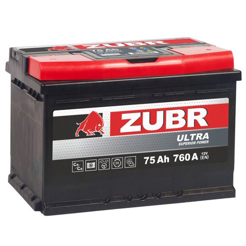 Автомобильный аккумулятор Zubr Ultra R+, L, 75 Ah