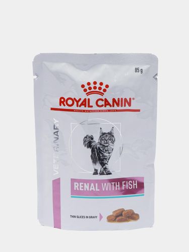 Mushuklar uchun nam yem Royal Canin Renal, buyrak yetishmovchiligi bilan, baliq bilan, 85 g