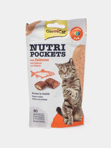 Подушечки для кошек с лососем GimCat Nutri Pockets, 60 г