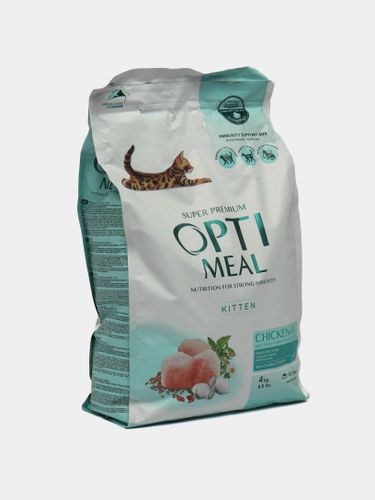 Сухой корм Opti Meal kitten для котят с курицей, 4 кг, купить недорого