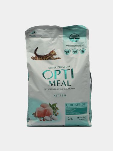 Сухой корм Opti Meal kitten для котят с курицей, 4 кг