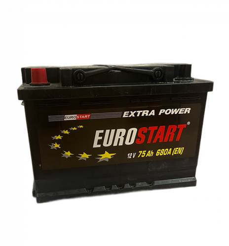 Автомобильный аккумулятор Eurostart L+, R, 75 Ah