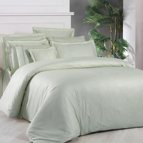Двуспальный комплект постельного белья Senorita Home Stripe V8 Ds, Зеленый