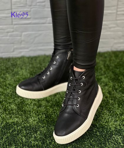 Полусапожки женские Обувь по карману K1695, Черный