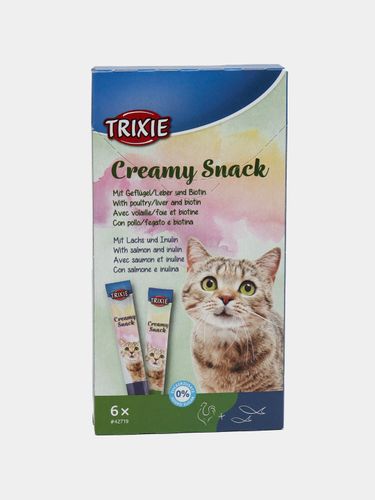 Лакомство для кошек Trixie Creamy Snack c курицей и рыбой, 6 шт, 15 гр