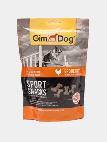 Tovuq go‘shti va L-karnitin qo‘shilgan itlar uchun shirinlik GimDog sport snacks, 150 g