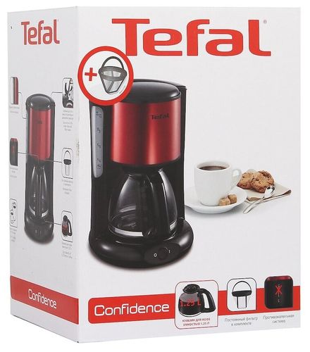 Кофеварка Tefal CM361E38, Красный, фото № 9