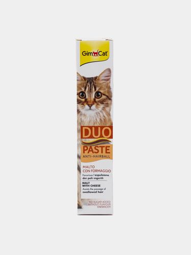 GimCat Duo-Paste Anti-Hairball паста для вывода шерсти из желудка кошек, с сыром, 50 г