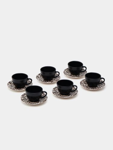 Керамический чайный сервиз Keramika Kera, 12 шт, Черный