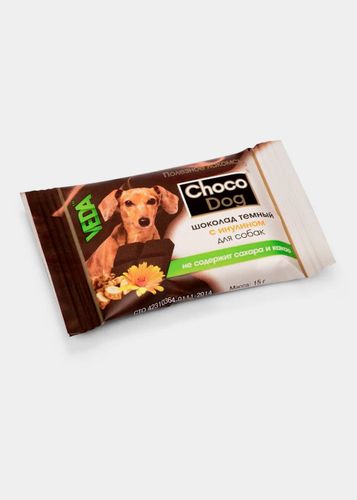 Темный шоколад Veda Choco Dog с инулином для собак, 15 г