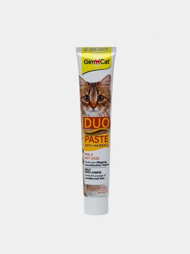 GimCat Duo-Paste Anti-Hairball паста для вывода шерсти из желудка кошек, с сыром, 50 г, купить недорого