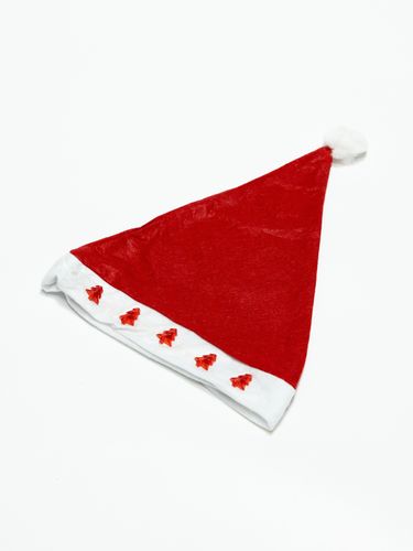 Новогодняя шапка Деда Мороза, для взрослых и детей x-3, Красный